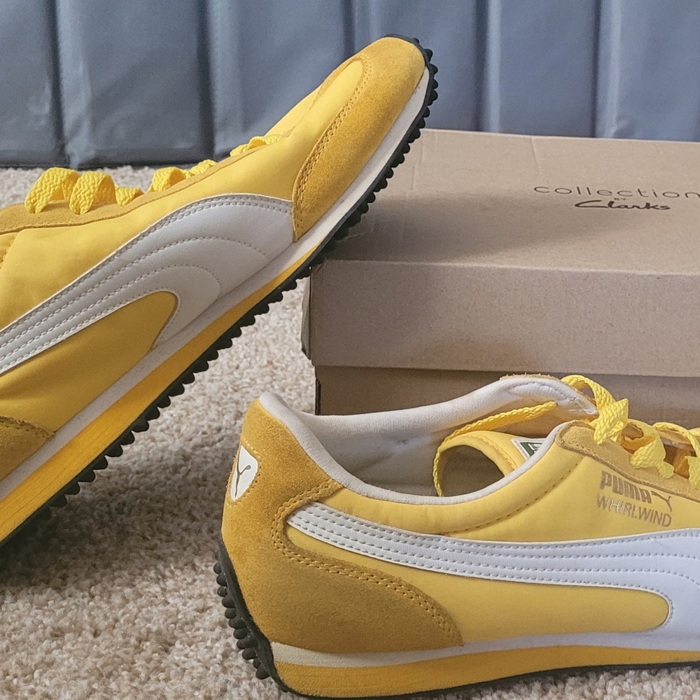 Puma Yellow and White Sneakers